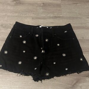 RSQ Black Floral Embroidered Women's Shorts